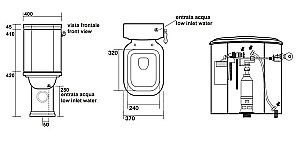 Унитаз напольный Kerasan Waldorf 4117 с бачком 4179 Белый/ручка золото купить в интернет-магазине Sanbest