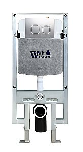 Инсталляция для унитаза WeltWasser WW AMBERG 497 ST MT-CR с кнопкой матовый хром купить в интернет-магазине сантехники Sanbest