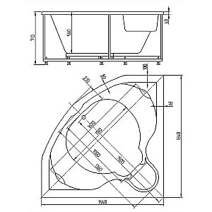 Ванна акриловая Aquatek Сириус SIR164-0000006 164х164 белая купить в интернет-магазине Sanbest