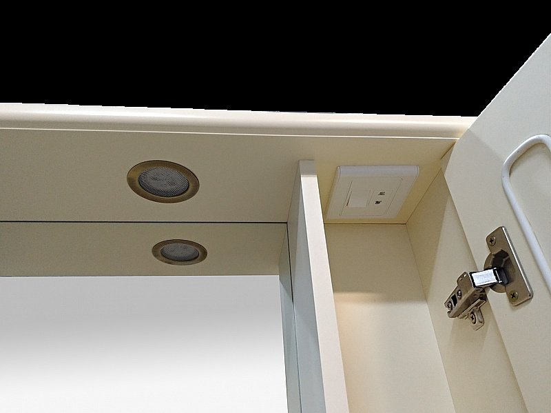 Зеркало со шкафом Misty Лувр 105 слоновая кость в ванную от интернет-магазине сантехники Sanbest