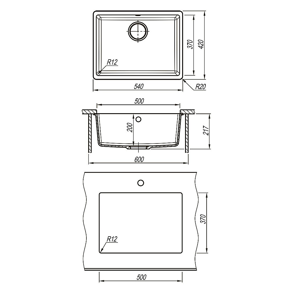 Кухонная мойка Lemark Sinara 540-U 9910077 серый шелк купить в интернет-магазине сантехники Sanbest