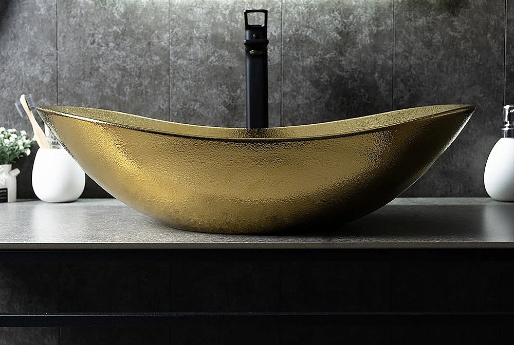 Раковина накладная Gid Lago 61 Gd9811 53340 золото купить в интернет-магазине Sanbest