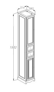 Пенал Опадирис Риспекто 30 слоновая кость для ванной в интернет-магазине сантехники Sanbest