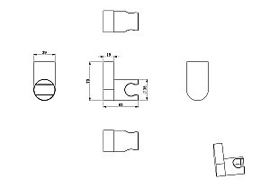Настенный держатель WONZON & WOGHAND, Черный матовый (WW-994207-MB) купить в интернет-магазине сантехники Sanbest