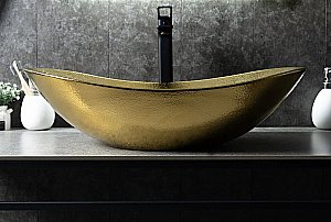 Раковина накладная Gid Lago 61 Gd9811 53340 золото купить в интернет-магазине Sanbest