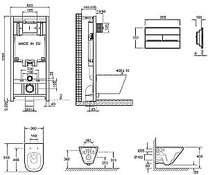 Унитаз подвесной Jacob Delafon Modern Life E21776RU-00 безободковый, с инсталляцией, с крышкой микролифт, белый/кнопка хром купить в интернет-магазине Sanbest