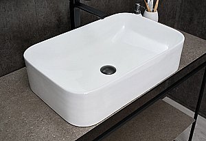 Раковина накладная Gid Geometrico 61 N9599 51231 белая купить в интернет-магазине Sanbest