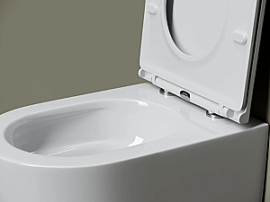 Унитаз подвесной Ceramica Nova Matteo CN4016T белый, безободковый, с крышкой микролифт, слив торнадо купить в интернет-магазине Sanbest