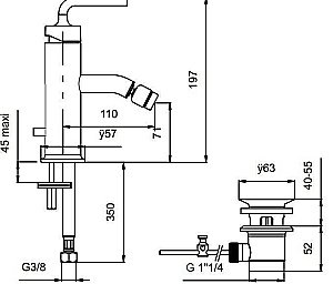 Cмеситель для биде Jacob Delafon PURIST E14434-4A-CP купить в интернет-магазине сантехники Sanbest