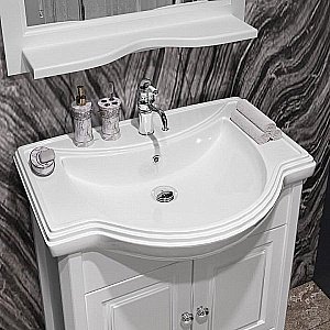 Тумба с раковиной Опадирис Брунелла 65 белая матовая для ванной в интернет-магазине Sanbest