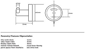 Крючок Bemeta White 104106034 купить в интернет-магазине сантехники Sanbest