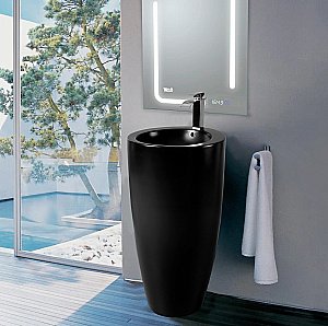 Раковина напольная WeltWasser Leerbach 10000013337 черная матовая купить в интернет-магазине Sanbest