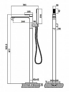 Смеситель для ванны Orange Lutz M04-336cr купить в интернет-магазине сантехники Sanbest