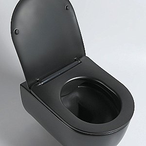 Унитаз Vincea Evo VT1-34SMB безободковый, с крышкой микролифт, черный матовый купить в интернет-магазине Sanbest
