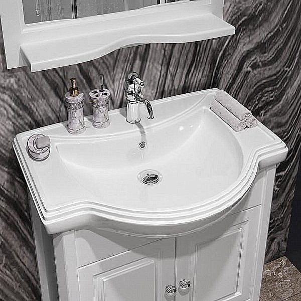 Тумба с раковиной Опадирис Брунелла 65 белая матовая для ванной в интернет-магазине Sanbest