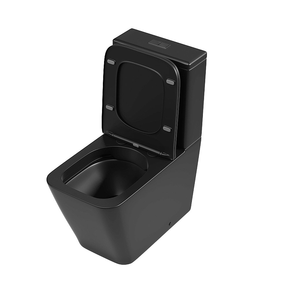 Унитаз-компакт Grossman GR-4445BMS безободковый, с бачком, с крышкой микролифт, черный матовый купить в интернет-магазине Sanbest