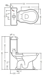 Унитаз Migliore Bella 31092 белый/бронза купить в интернет-магазине Sanbest