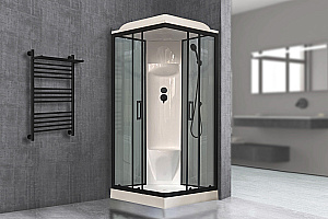 Душевая кабина Royal Bath RB 90HP6-GT-BL 90x90 стекло прозрачное/профиль черный купить в интернет-магазине Sanbest