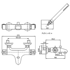 Смеситель для ванны PAINI Arena 92CR105THKM хром купить в интернет-магазине сантехники Sanbest