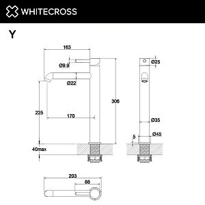 Смеситель для раковины WhiteCross Y Y1212GL золото купить в интернет-магазине сантехники Sanbest