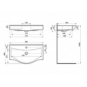 Раковина мебельная Santek Беверли 81 1.WH30.1.971 белая купить в интернет-магазине Sanbest