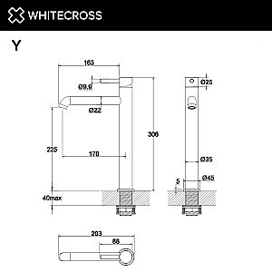 Смеситель для раковины WhiteCross Y Y1212GL золото купить в интернет-магазине сантехники Sanbest