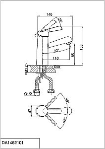 Смеситель для раковины D&K Rhein Schiller DA1462101 купить в интернет-магазине сантехники Sanbest