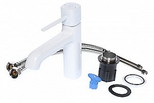 Смеситель для раковины Orange Karl M05-021w белый купить в интернет-магазине сантехники Sanbest