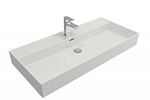 Консоль с раковиной Cezares Cadro 100 с 1 ящиком белая для ванной в интернет-магазине сантехники Sanbest