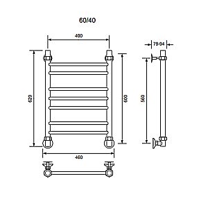 Полотенцесушитель водяной Veconi Voga V6040CH хром купить в интернет-магазине сантехники Sanbest