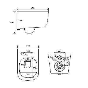 Унитаз подвесной Comforty 102 белый безободковый, с крышкой микролифт купить в интернет-магазине Sanbest