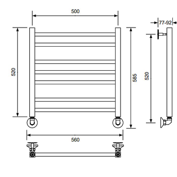 Полотенцесушитель водяной Veconi Vero-A V6050B-A черный купить в интернет-магазине сантехники Sanbest