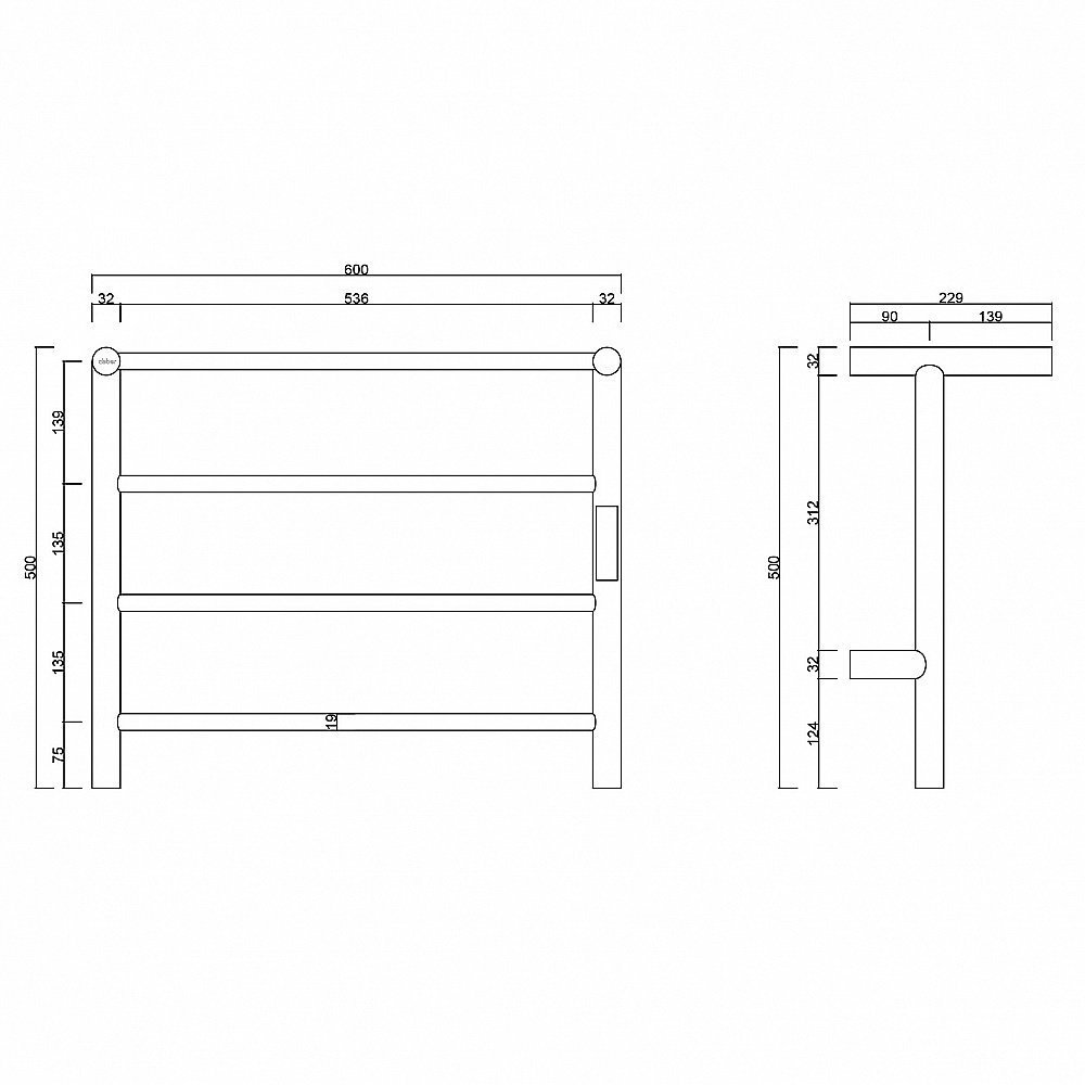 Полотенцесушитель электрический ABBER Standard AH4614MB черный матовый купить в интернет-магазине сантехники Sanbest