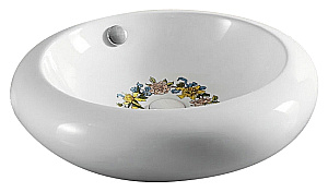 Раковина Elghansa 51 EG4165-114 белая с декором купить в интернет-магазине Sanbest