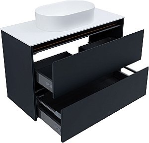 Тумба с раковиной Allen Brau Activity 100 1.34006.AM антрацит матовый/черный брашированный для ванной в интернет-магазине Sanbest