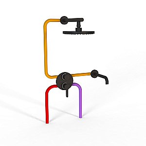 Душевая система PAINI Cox 78PZSET26911BATHHEAD черная матовая купить в интернет-магазине сантехники Sanbest