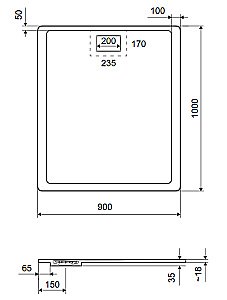 Душевой поддон Excellent Lavano 100x90 купить в интернет-магазине Sanbest