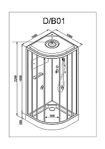 Душевая кабина DTO D01S 100х100 купить в интернет-магазине Sanbest