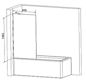 Шторка для ванны AM.PM Gem 80х140 W90BS-080-140CT купить в интернет-магазине Sanbest