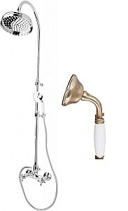 Душевая система Cezares GOLF-CD-02 бронза/ручки белые купить в интернет-магазине сантехники Sanbest