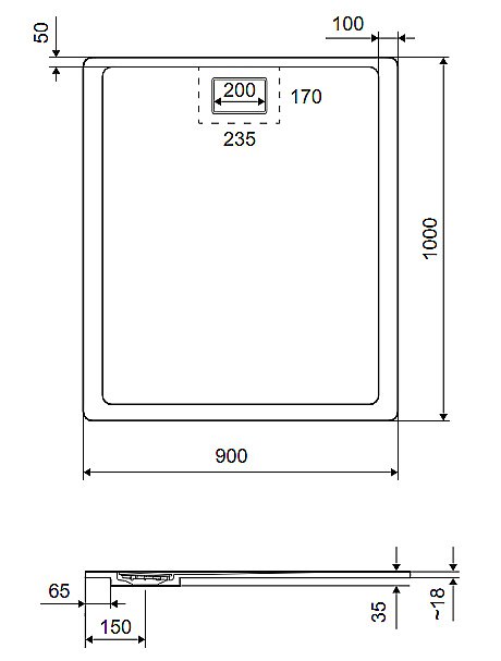 Душевой поддон Excellent Lavano 100x90 купить в интернет-магазине Sanbest