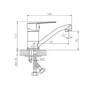 Смеситель для раковины Rossinka S35-22 купить в интернет-магазине сантехники Sanbest