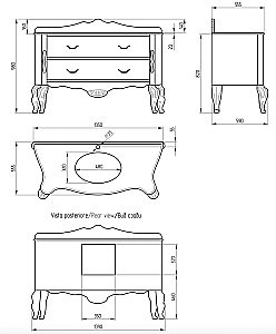 Тумба с раковиной Migliore Virginia 139 светлый орех для ванной в интернет-магазине Sanbest