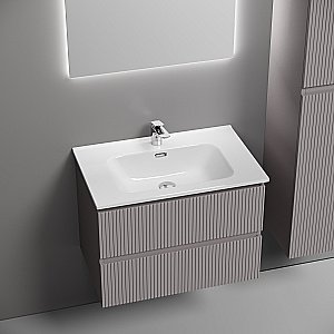 Тумба с раковиной Sancos Snob R 70 SNR70SMСМ серая матовая для ванной в интернет-магазине Sanbest