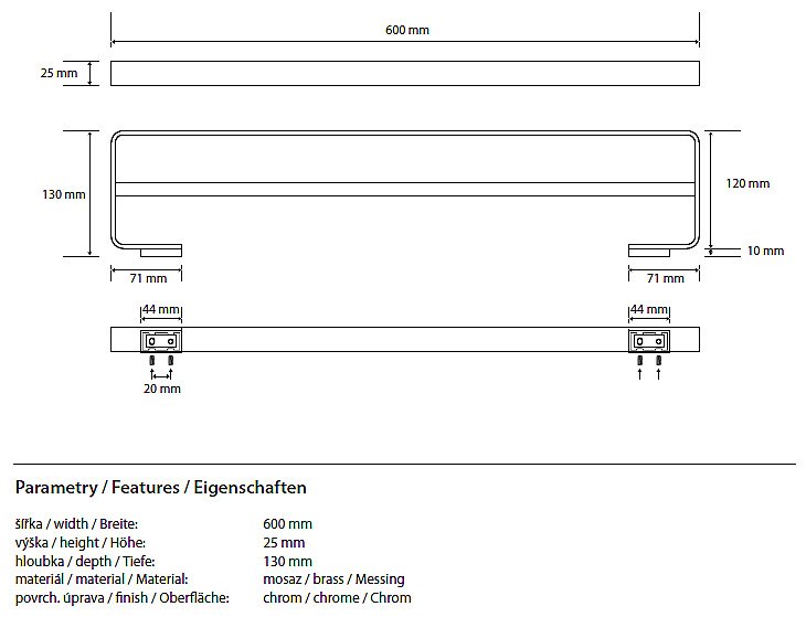 Полотенцедержатель двойной Bemeta Solo 139104052 купить в интернет-магазине сантехники Sanbest