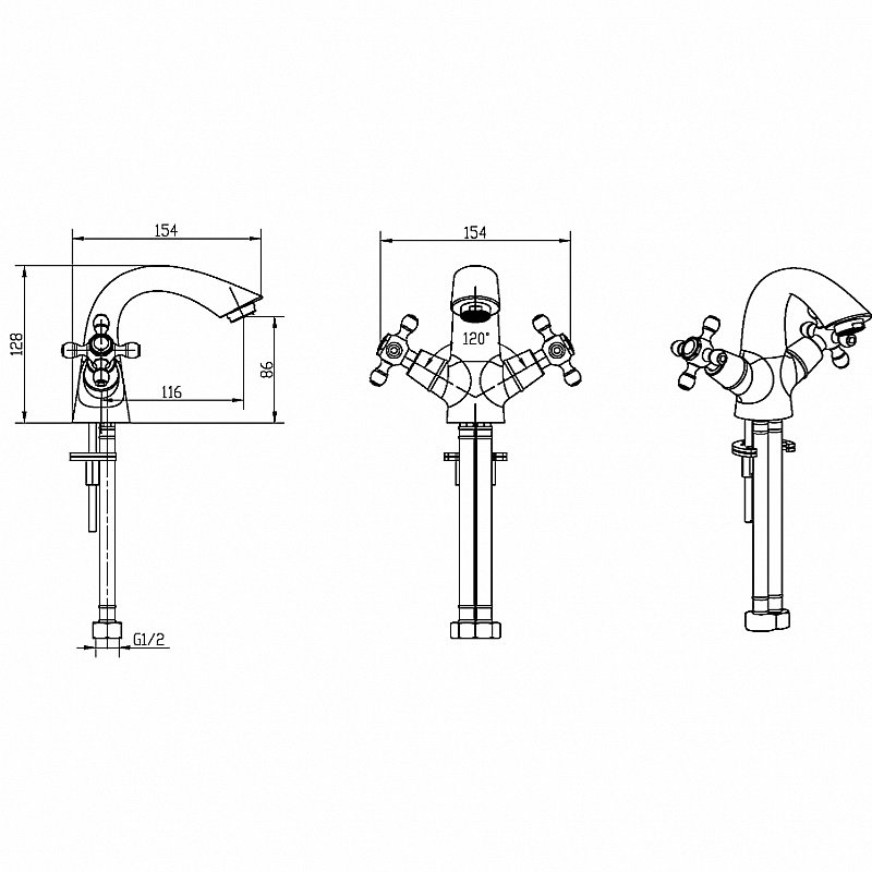 Смеситель для раковины Boheme Сamelia 271 хром купить в интернет-магазине сантехники Sanbest