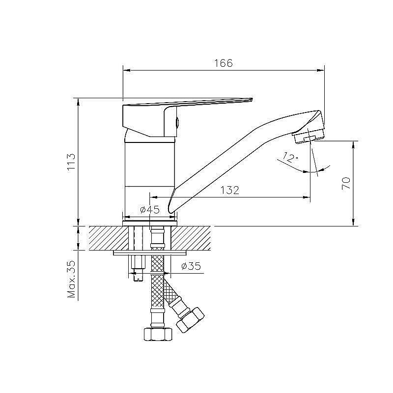 Смеситель для раковины Rossinka S35-22 купить в интернет-магазине сантехники Sanbest