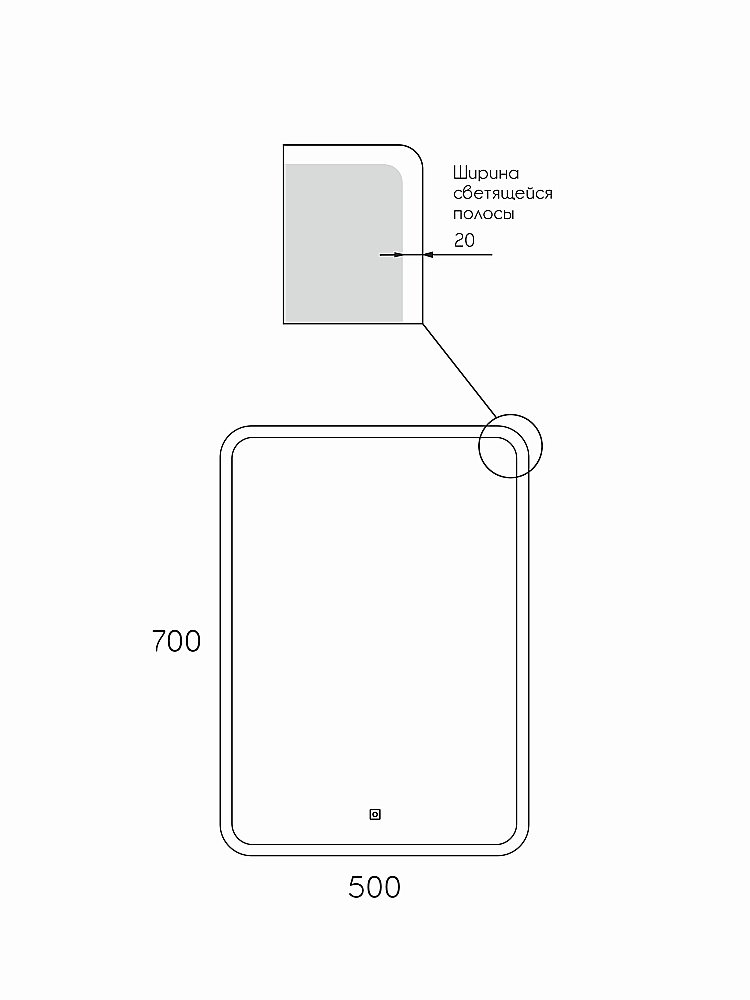Зеркало Taliente Zled TA-Zled-G5070 50 в ванную от интернет-магазине сантехники Sanbest