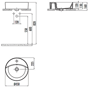 Раковина Creavit Nice 45 NC046-00CB00E-0000 белая купить в интернет-магазине Sanbest