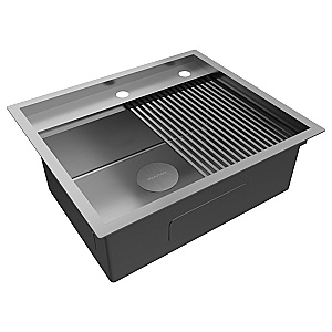 Кухонная мойка Paulmark KRONER-STEP PM345951-BS брашированная сталь купить в интернет-магазине сантехники Sanbest